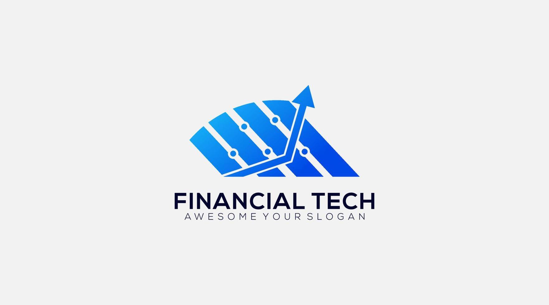 Finanztechnologie-Logo-Design-Vorlage, Logo-Symbol-Vorlage verbinden vektor