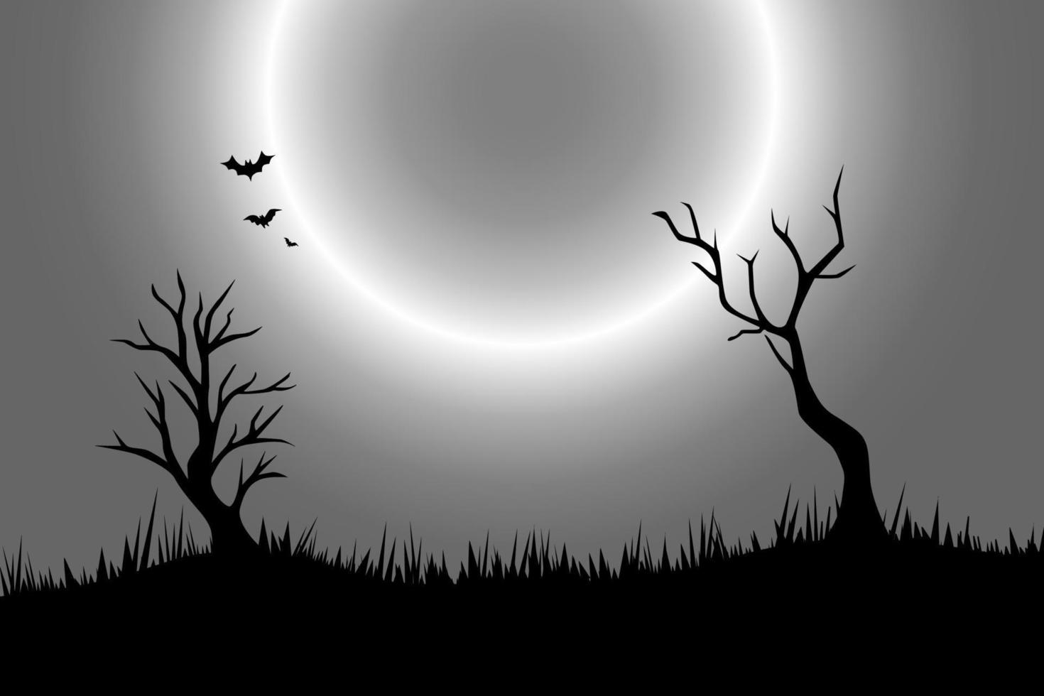 halloween bakgrund med full måne ljus. skrämmande bakgrund. vektor