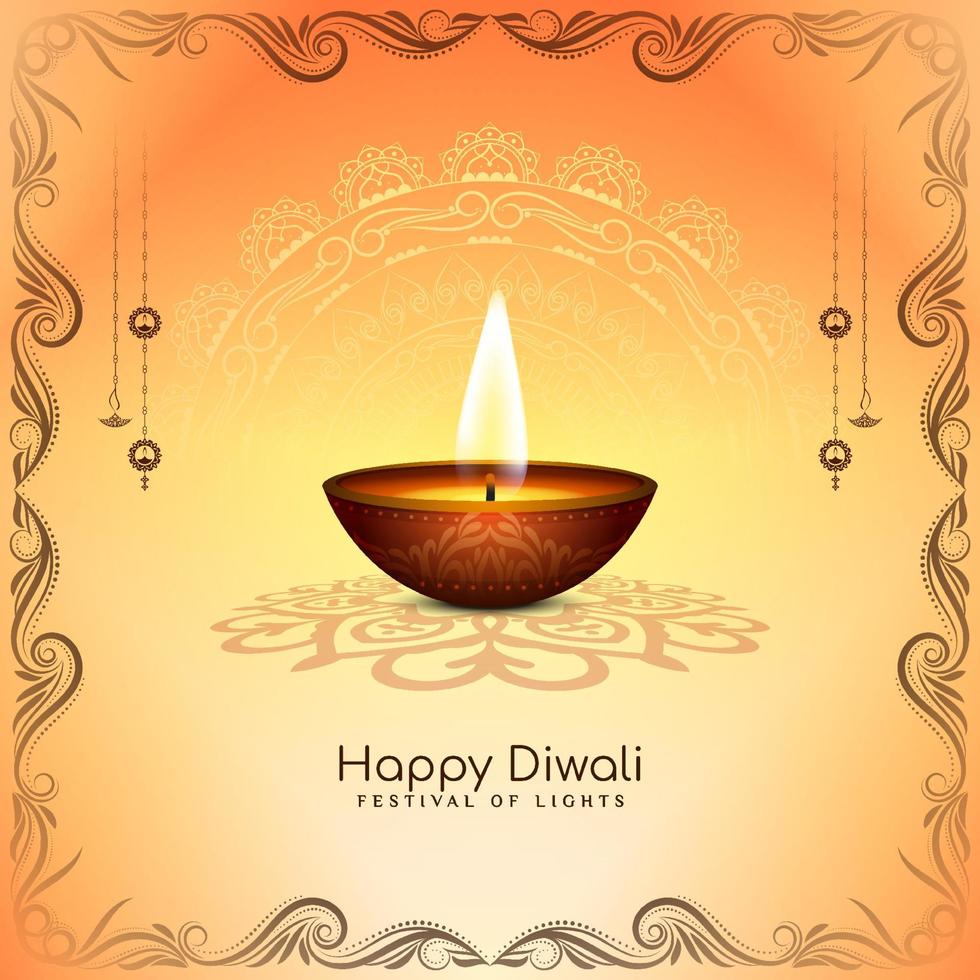 Lycklig diwali festival firande etnisk religiös bakgrund design vektor