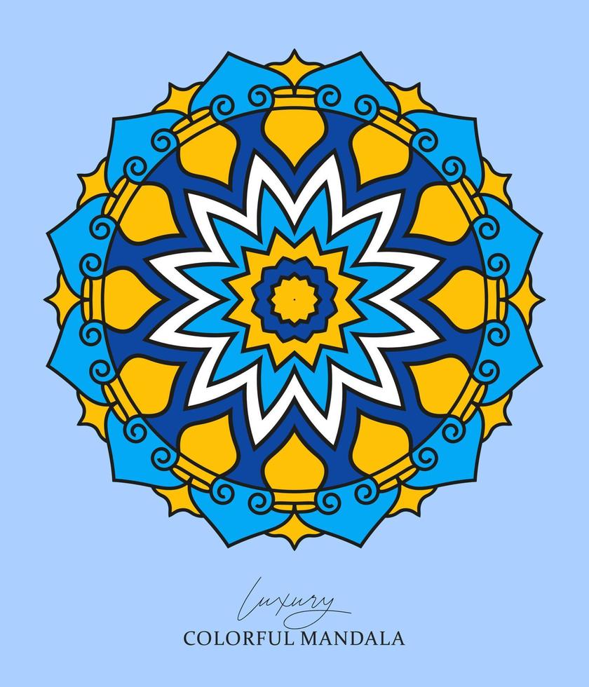 färgrik mandala dekorativ ornament vektor