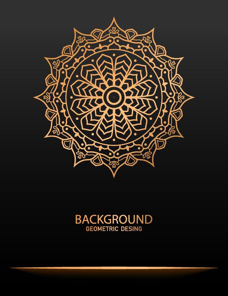 Luxus-Arabesken-Mandala-Hintergrund mit goldenen Elementen. arabischer islamischer oststil, dekoratives mandala im ramadan-stil. Mandala für Druck, Vektor