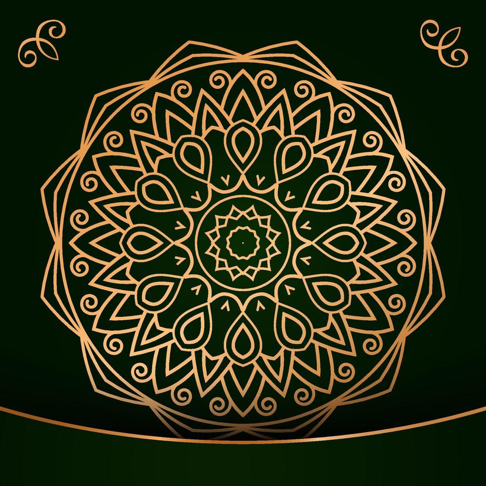 Luxus-Arabesken-Mandala-Hintergrund mit goldenen Elementen. arabischer islamischer oststil, dekoratives mandala im ramadan-stil. Mandala für Druck, Vektor