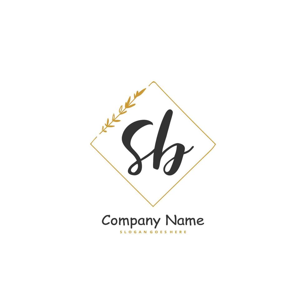 sb Anfangshandschrift und Signatur-Logo-Design mit Kreis. schönes design handgeschriebenes logo für mode, team, hochzeit, luxuslogo. vektor