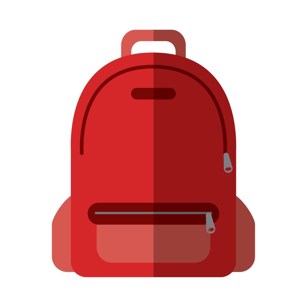 Schulbildung Rucksack Ausrüstung flaches Symbol mit Schatten vektor