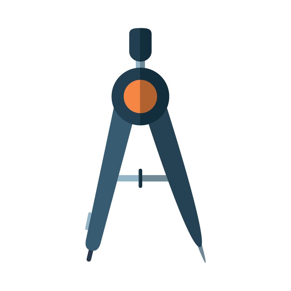 skola utbildning geometri kompass platt ikon med skugga vektor