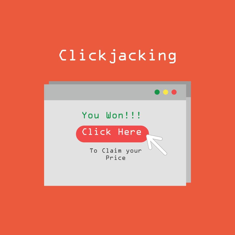 Vektor-Clickjacking-Cyberangriff-Illustration vektor