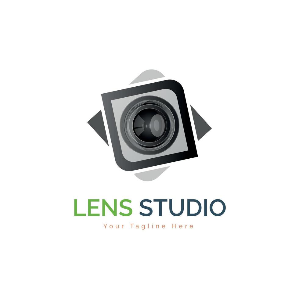 Kameraobjektiv-Studiofotografie-Logo-Designvorlage für Marke oder Unternehmen und andere vektor