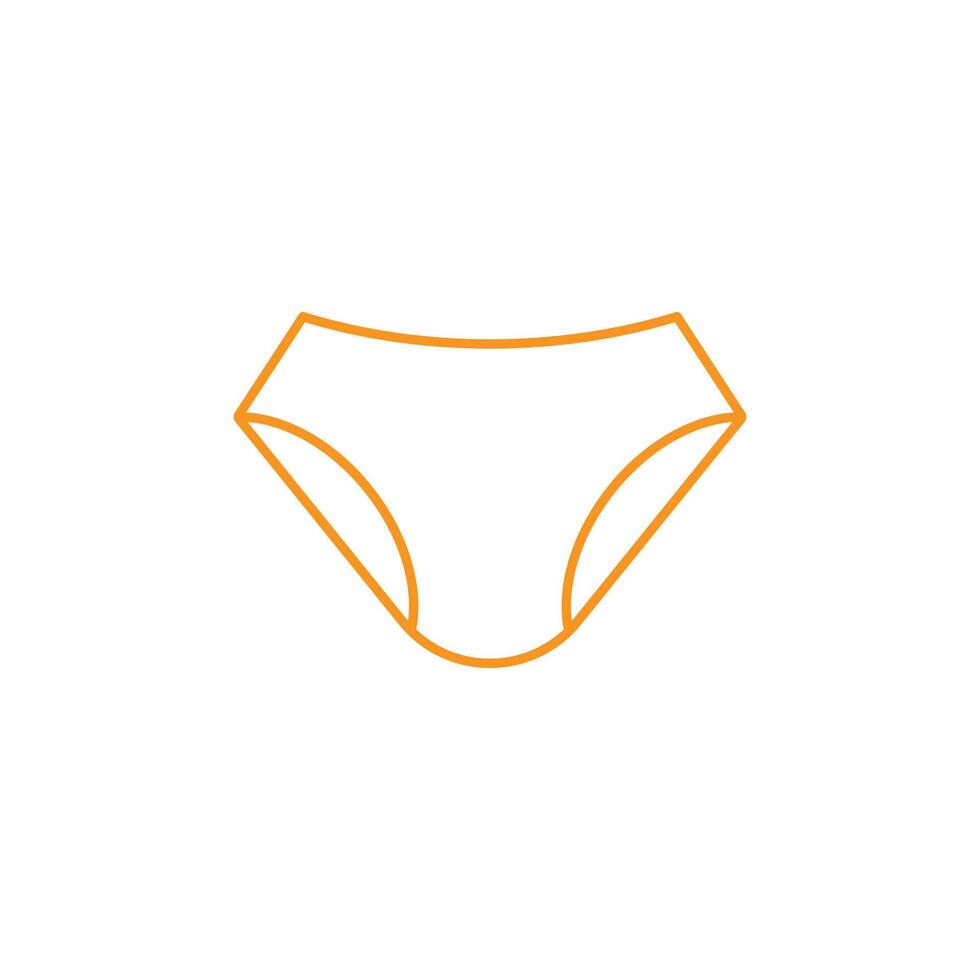 eps10 orange Vektor Mann oder Frau Unterwäsche Linie Kunstsymbol isoliert auf weißem Hintergrund. Unterwäsche-Hose-Höschen-Symbol in einem einfachen, flachen, trendigen, modernen Stil für Ihr Website-Design, Logo und mobile App