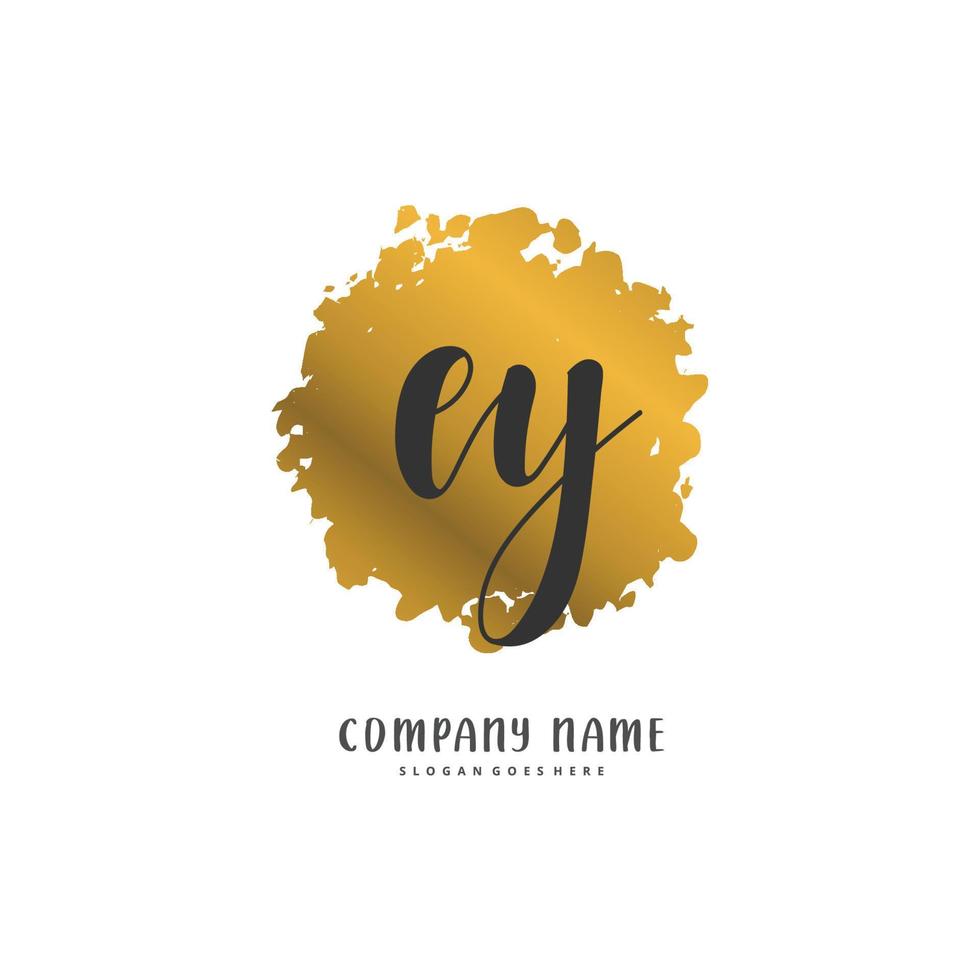 ey anfängliche Handschrift und Signatur-Logo-Design mit Kreis. schönes design handgeschriebenes logo für mode, team, hochzeit, luxuslogo. vektor