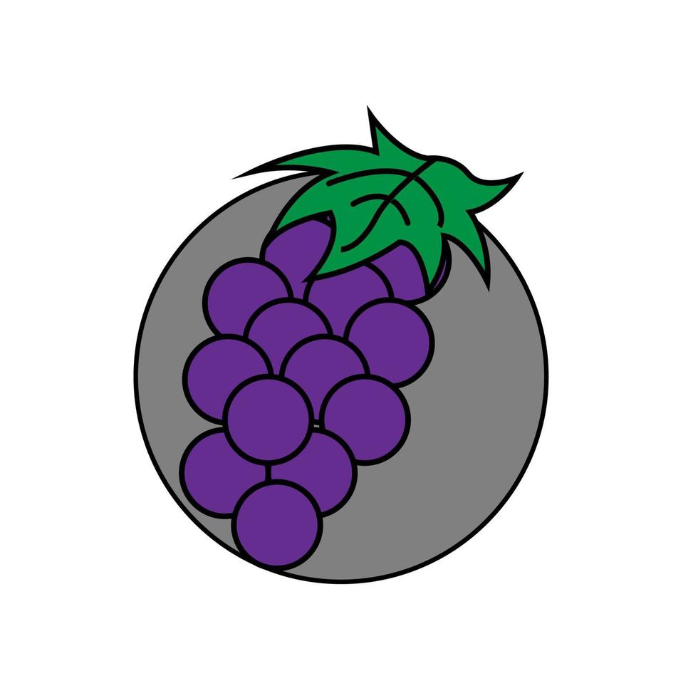 Traubenfrucht-Vektor-Illustration-Symbol-Logo vektor