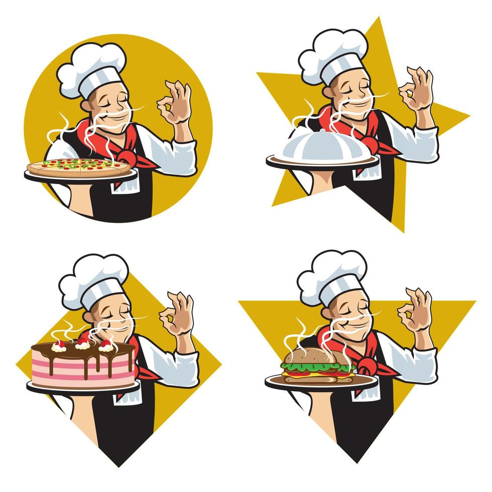 Chef-Star-Logo. Vektor-Illustration-Set vektor