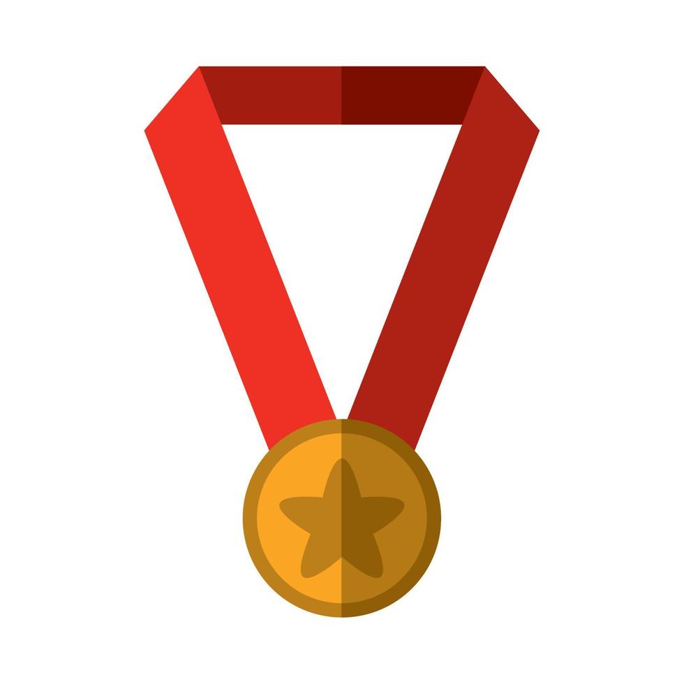 medalj tilldela Framgång platt ikon med skugga vektor