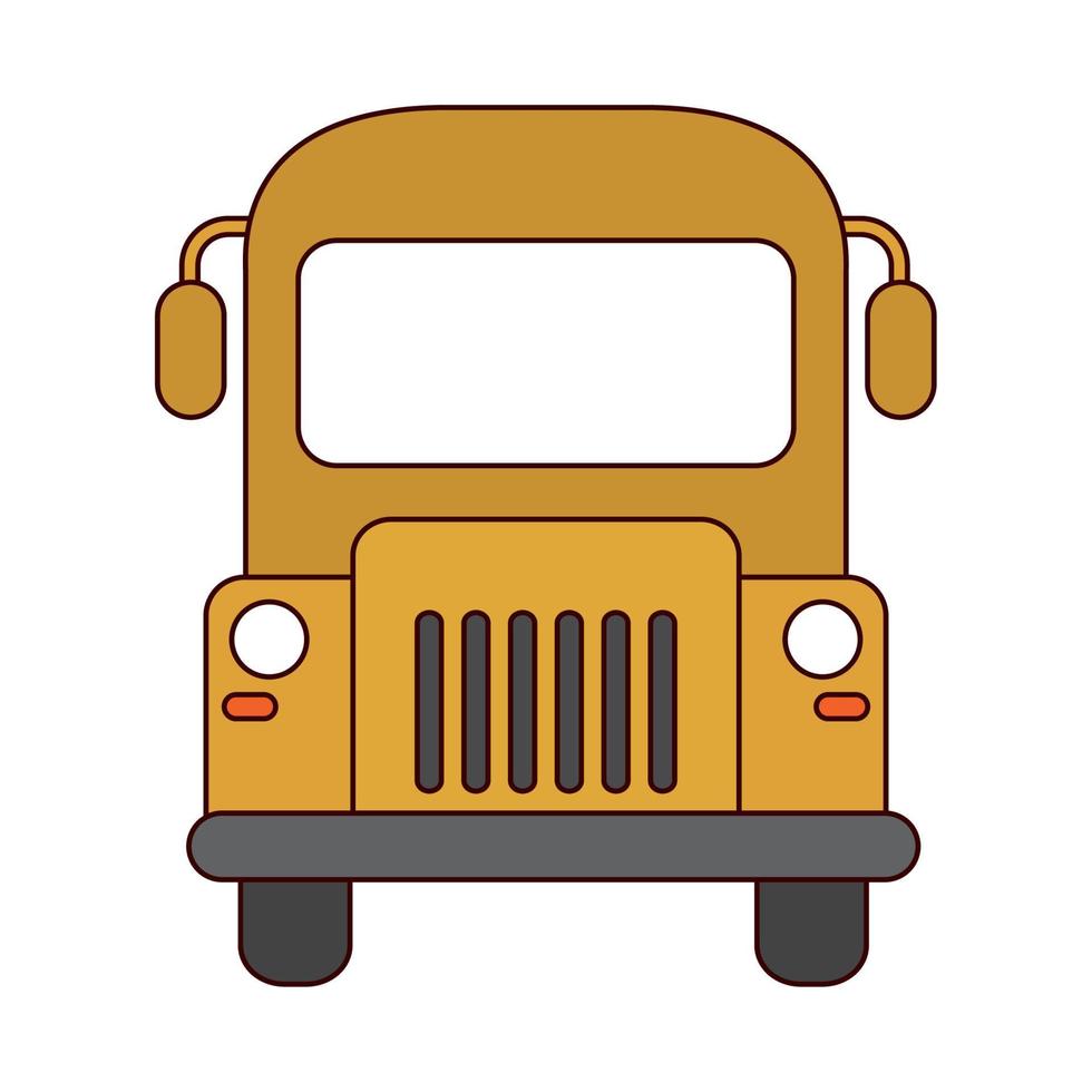 trasnport buss främre se linje och fylla stil ikon vektor