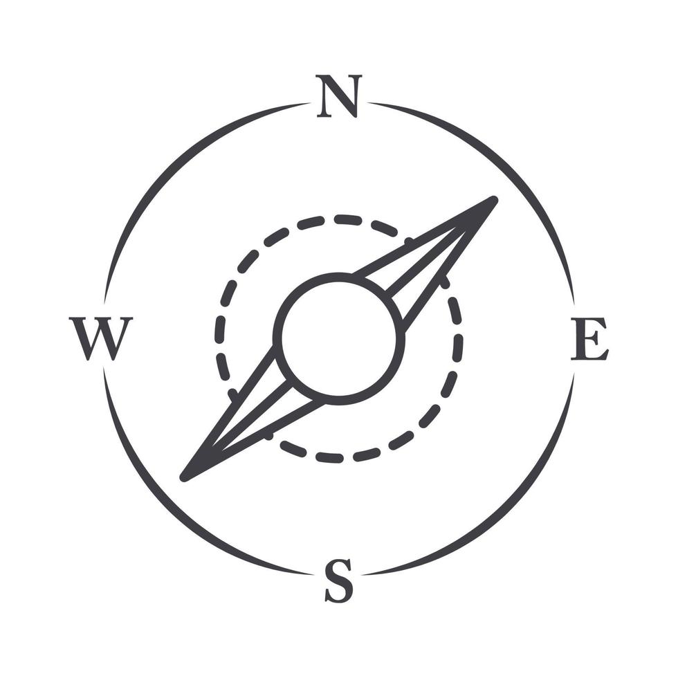 Kompassrose Navigation Kartographie Route Ausrüstung Linie Design-Ikone vektor