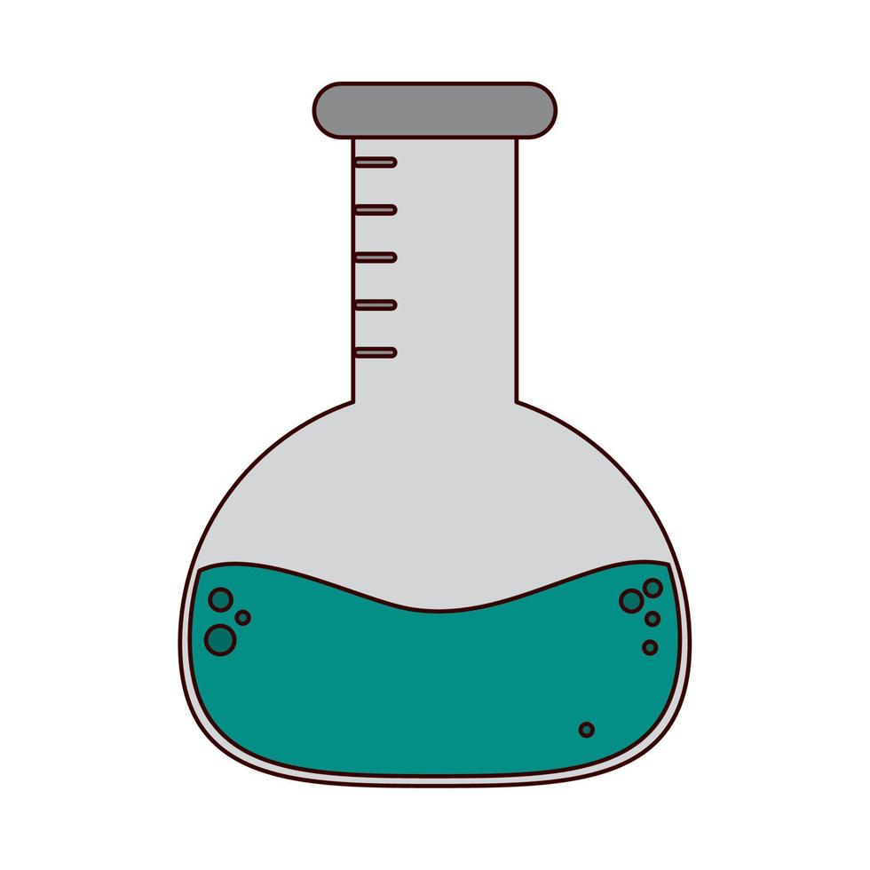 schulbildung chemie kolben becher versorgungsleitung und füllstil symbol vektor