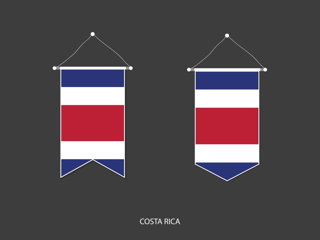 costa rica flagga i olika form, fotboll flagga vimpel vektor ,vektor illustration.