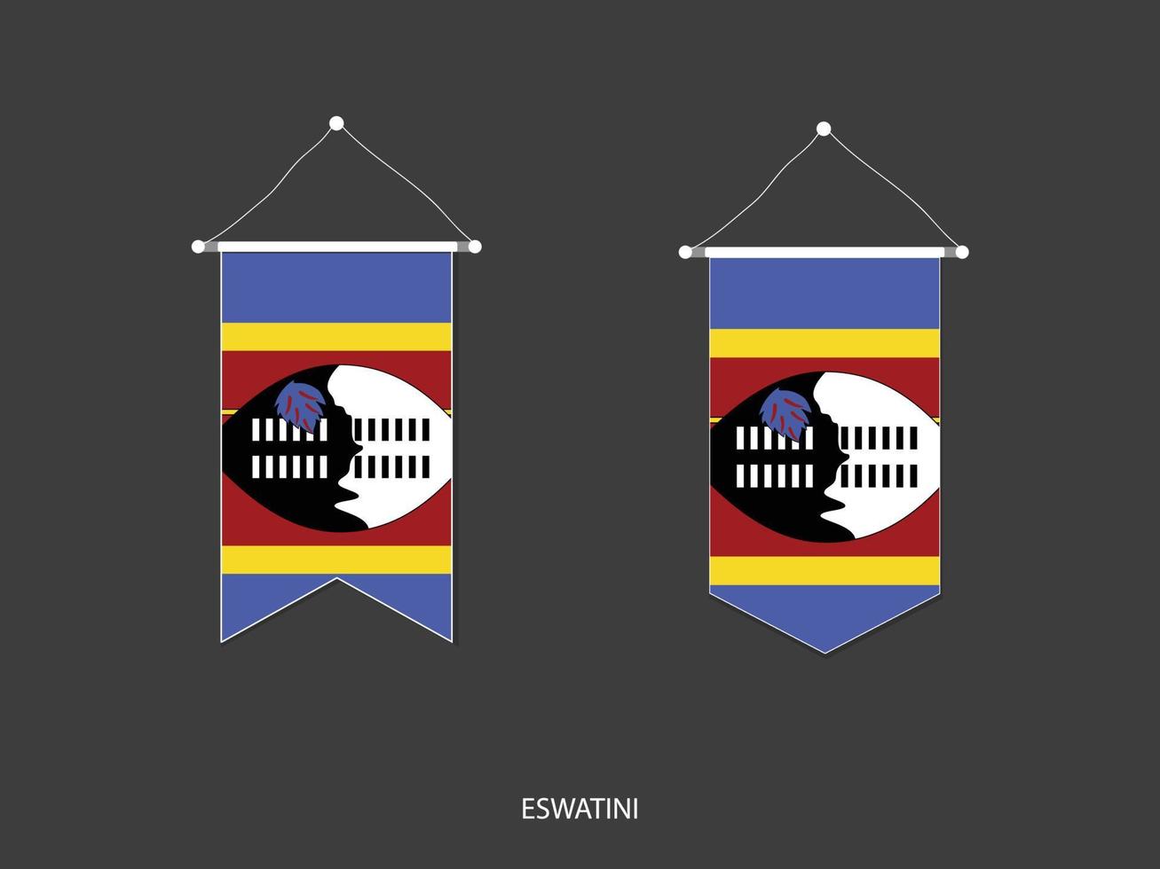 Eswatini-Flagge in verschiedenen Formen, Fußballfahnen-Wimpelvektor, Vektorillustration. vektor