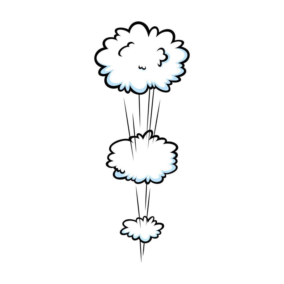 Comic-Geschwindigkeitseffekt mit Wolken. komische wolken mit bewegungsspurlinien. Vektor-Illustration vektor