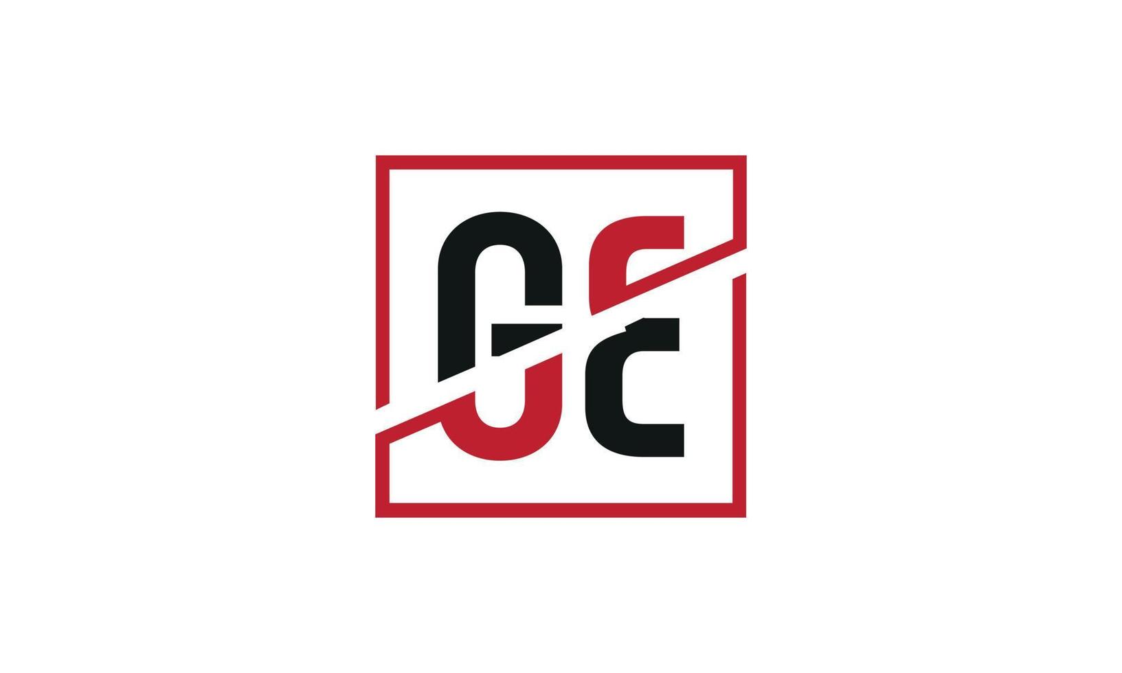 gE logotyp design. första gE brev logotyp monogram design i svart och röd Färg med fyrkant form. proffs vektor