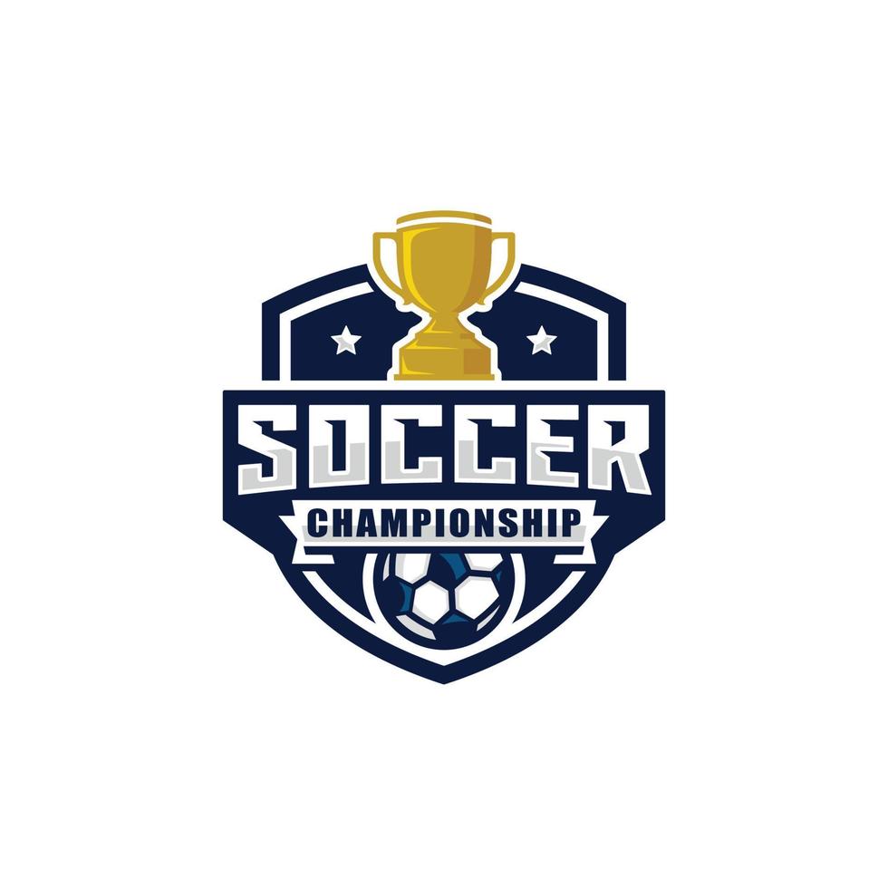 Fußball-Meisterschaft-Logo-Design-Vektor vektor