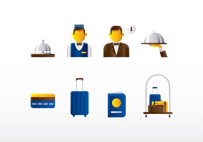 Concierge icon set vector