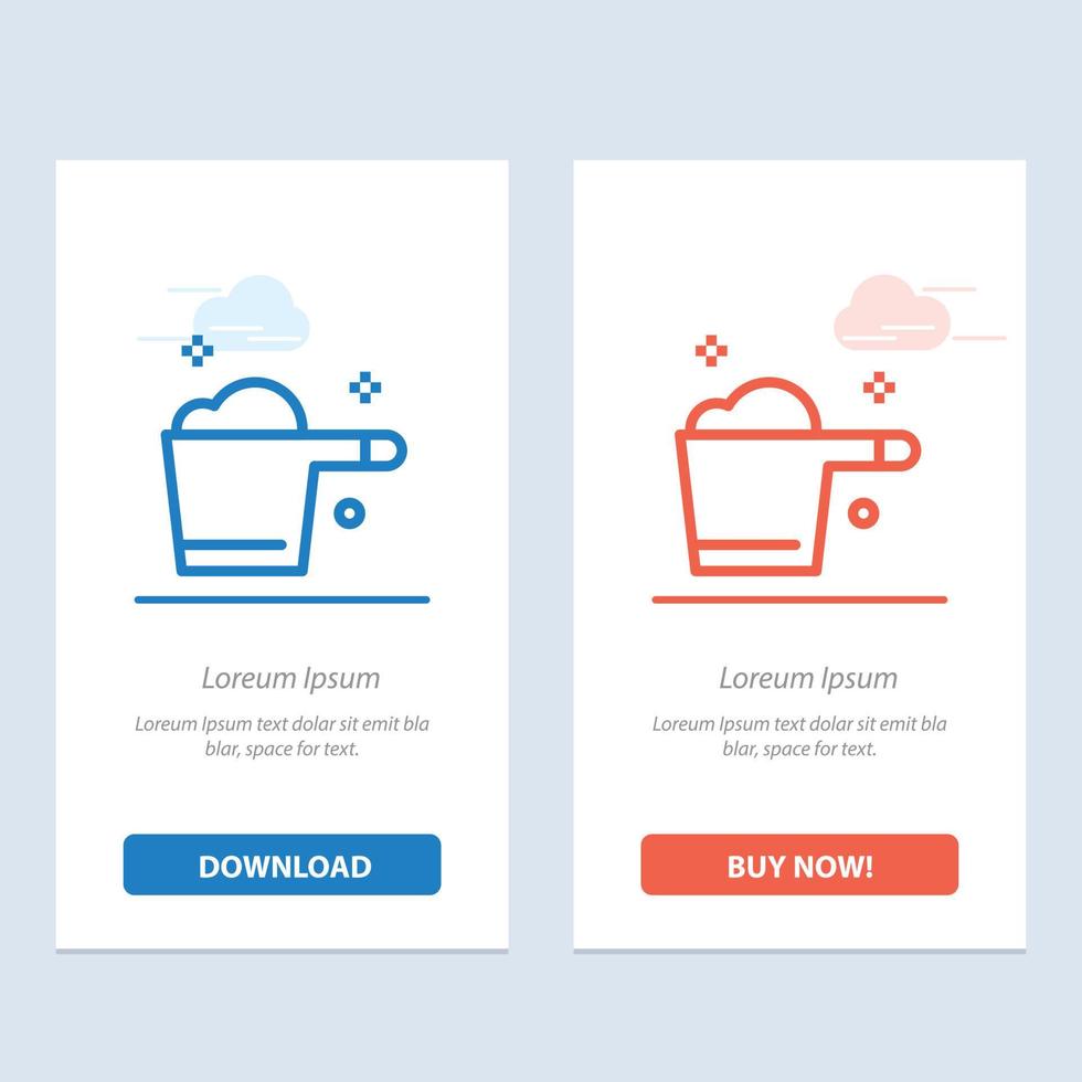 Reinigung Waschmittel Messgerät Haushalt blau und rot Laden Sie jetzt herunter und kaufen Sie die Kartenvorlage für Web-Widgets vektor