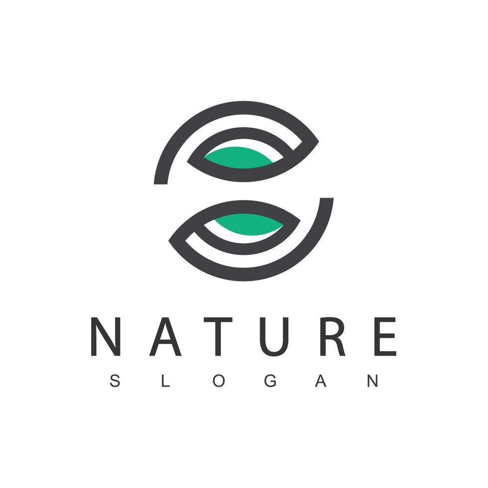 Natur-Logo-Design-Vorlage mit Kreis-Blatt-Symbol vektor