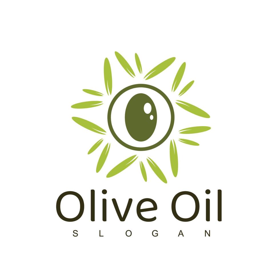 Olivenöl-Logo-Design-Vorlage vektor