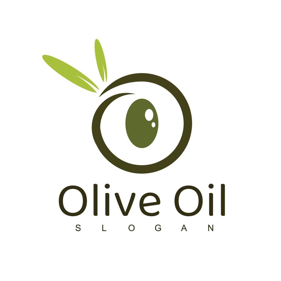 Olivenöl-Logo-Design-Vorlage vektor