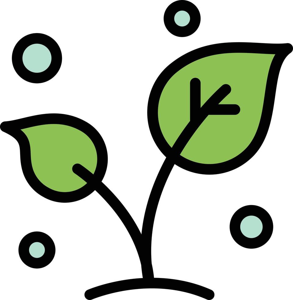blad natur vår gro träd platt Färg ikon vektor ikon baner mall