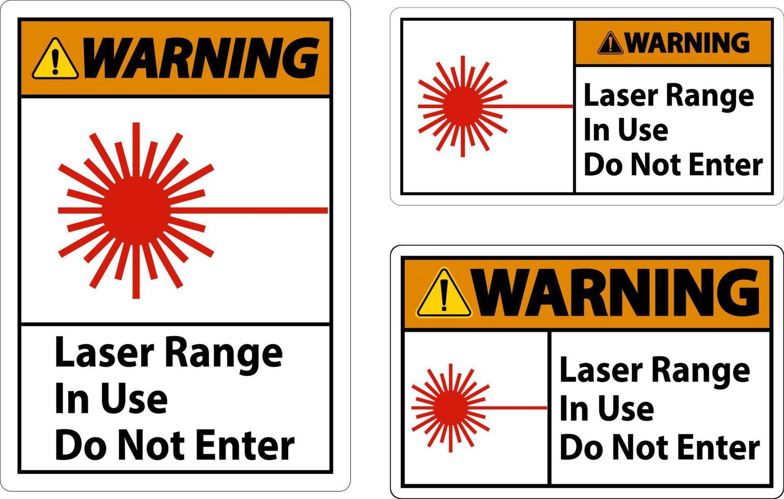 Warnung Laserbereich im Einsatz Schild nicht betreten vektor