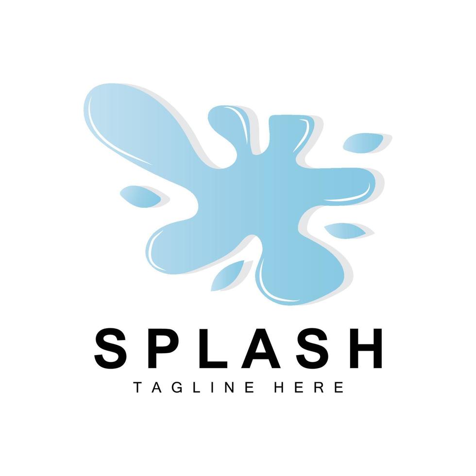 Splash-Logo, Wasserwellensymbol, Blasenvektor, Wasserlogokunst, Vorlagenillustration vektor