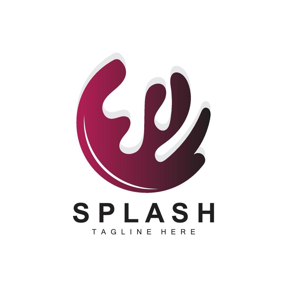 Splash-Logo, Wasserwellensymbol, Blasenvektor, Wasserlogokunst, Vorlagenillustration vektor