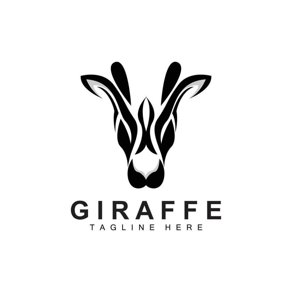 giraff logotyp design, giraff huvud vektor silhuett, hög nacke djur, Zoo, tatuering illustration, produkt varumärke