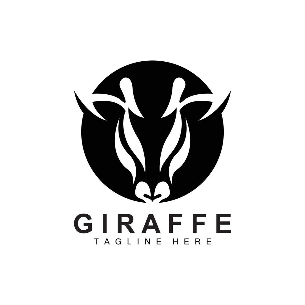 giraff logotyp design, giraff huvud vektor silhuett, hög nacke djur, Zoo, tatuering illustration, produkt varumärke