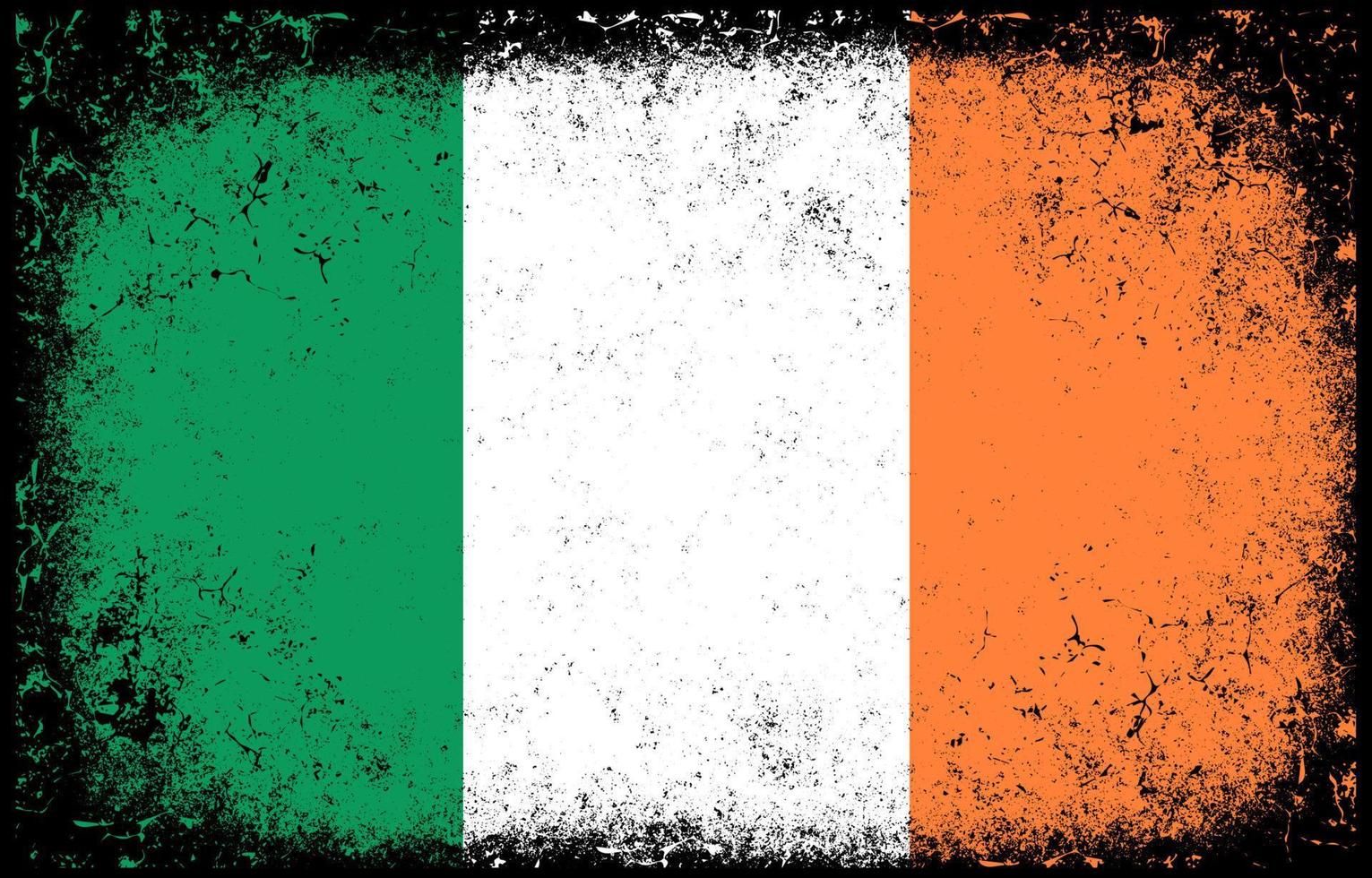 alte schmutzige grunge vintage irland nationalflaggenillustration vektor