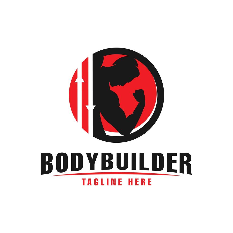 Bodybuilder-Sportschild-Logo-Design vektor