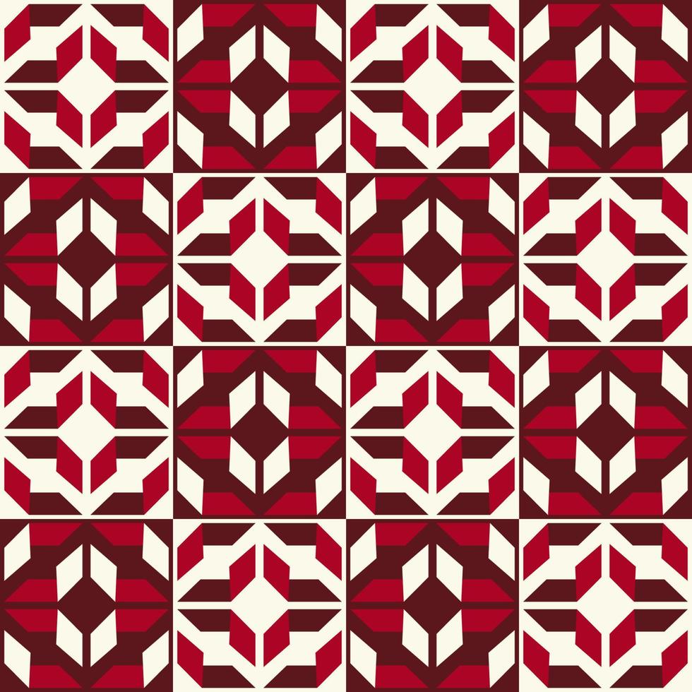 abstrakt geometrisk sömlös mönster. röd vit geometrisk sömlös rutig mönster stil. etnisk geometrisk röd Färg mönster på vit bakgrund för interiör dekoration element, omslag. vektor
