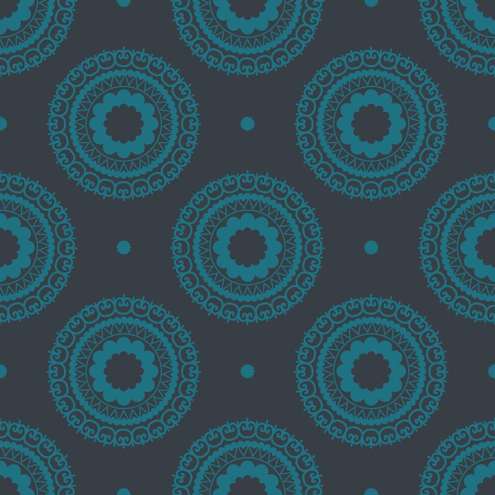 geometrisches Mandala-Muster. ethnische Mandala florale geometrische Form nahtloses Muster auf schwarzem Hintergrund. ethnischer persischer teppich, teppich, tapeten für innendekorationselemente. vektor