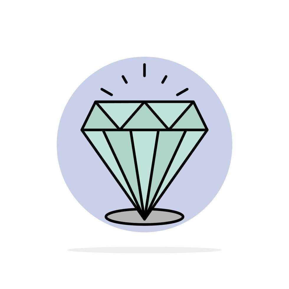 Diamant Glanz teuer Stein abstrakte Kreis Hintergrund flache Farbe Symbol vektor
