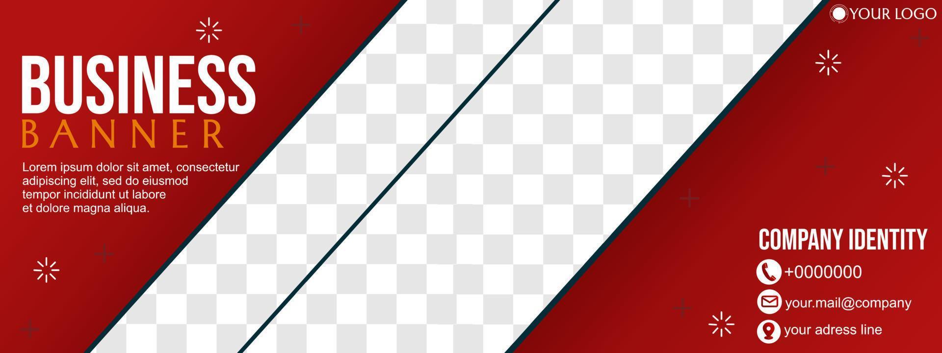 företag horisontell baner design.modern baner design med röd bakgrund Färg. använda sig av för baner, omslag, och rubrik. vektor