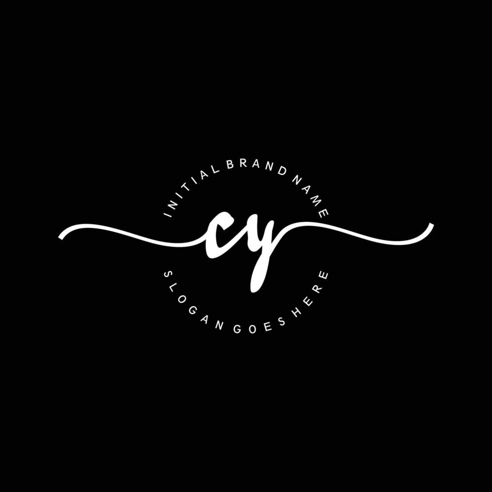 anfänglicher cy-Handschrift-Logo-Vorlagenvektor vektor