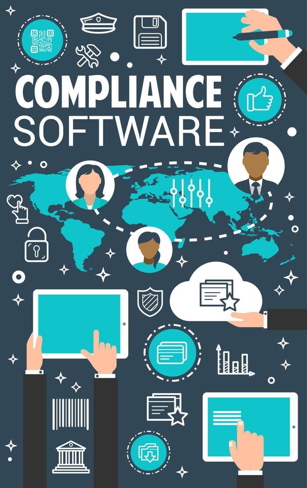 Konzeptbanner für Compliance-Management-Software vektor