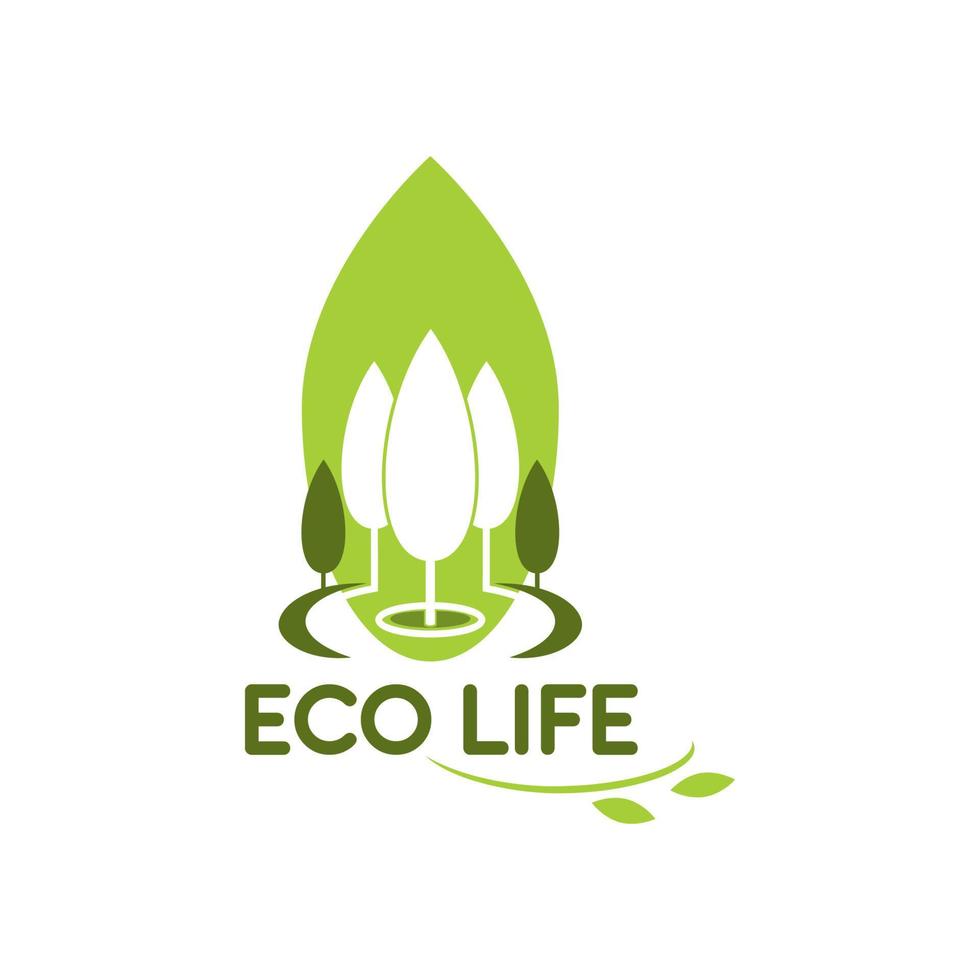 grön träd vektor ikon för eco liv trädgårdsarbete