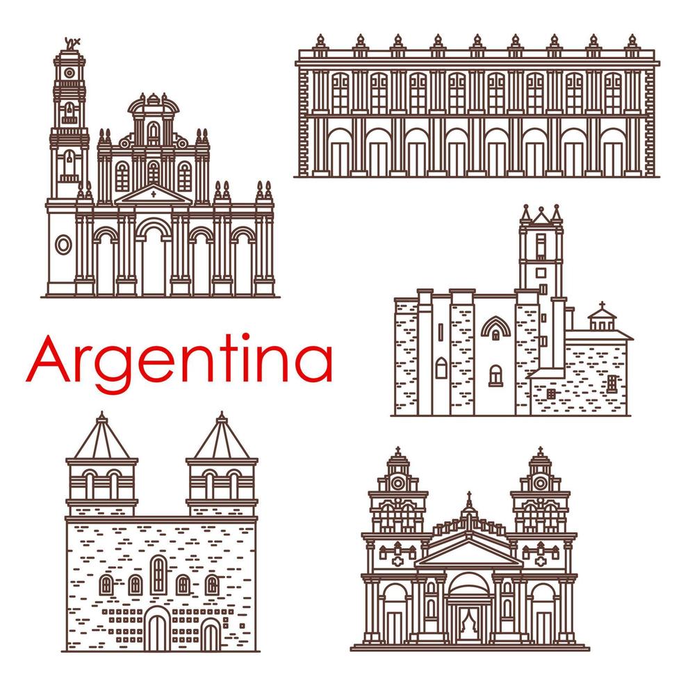argentinien wahrzeichen vektor berühmte gebäude symbole