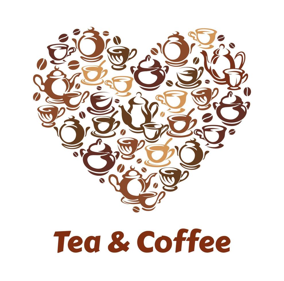 Tee- und Kaffeevektorplakat für Kaffeehauscafé vektor