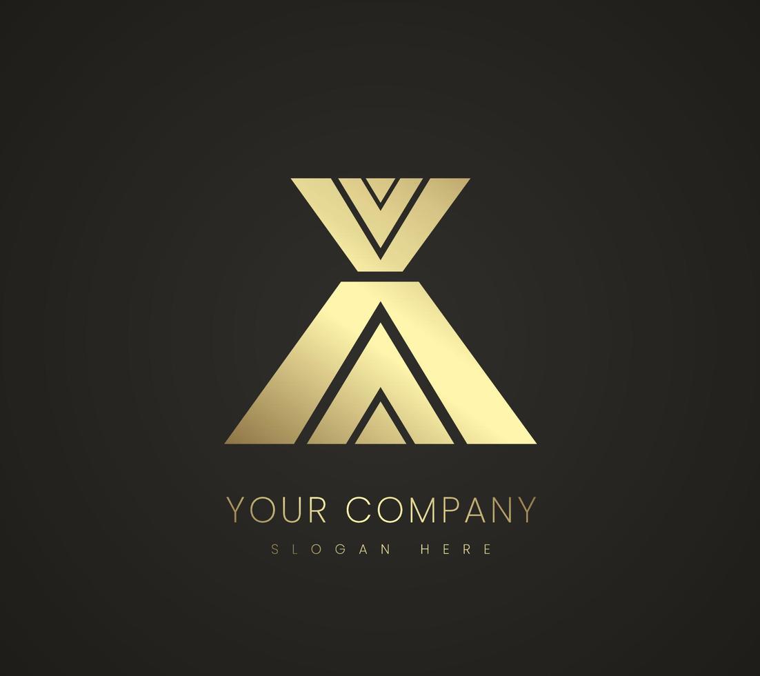 Goldenes Firmenlogo, Symbol, Symbolvektor und Illustrationsdesign, Premium-Logo-Stil für Finanzen und Wirtschaft. vektor