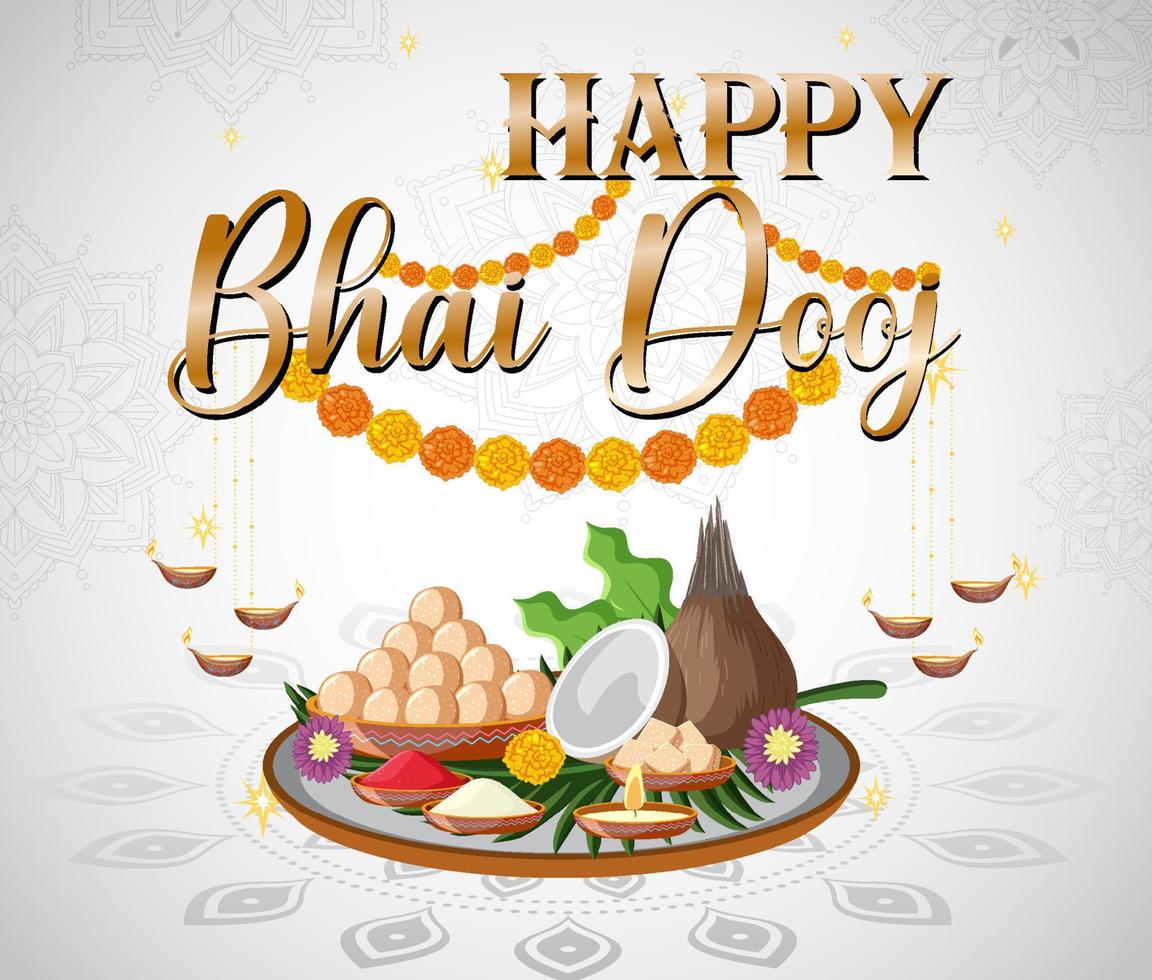 glückliches bhai dooj plakatdesign vektor