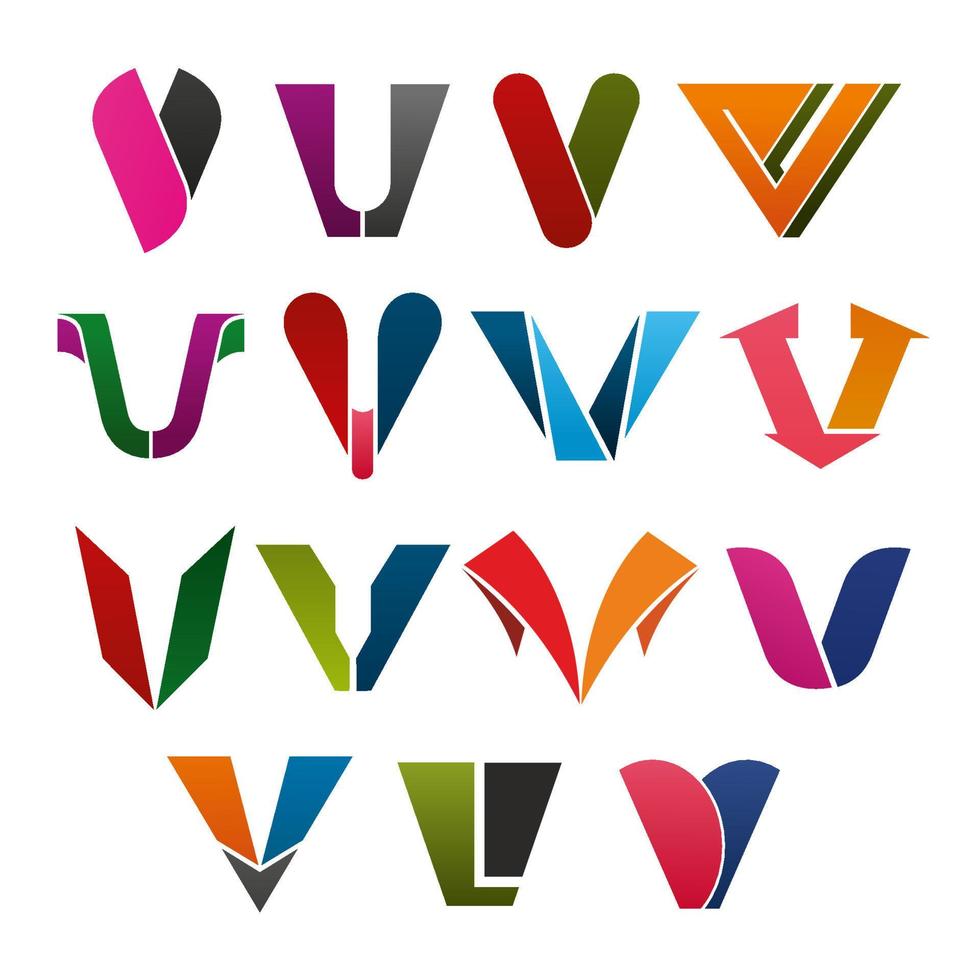 v Buchstabenvektorsymbole für die Markenidentität des Unternehmens vektor