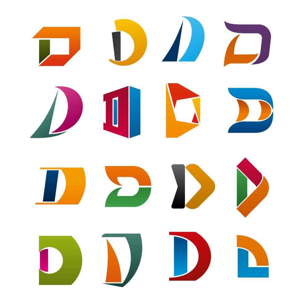 Buchstabe d Vektorsymbol für Corporate Identity vektor
